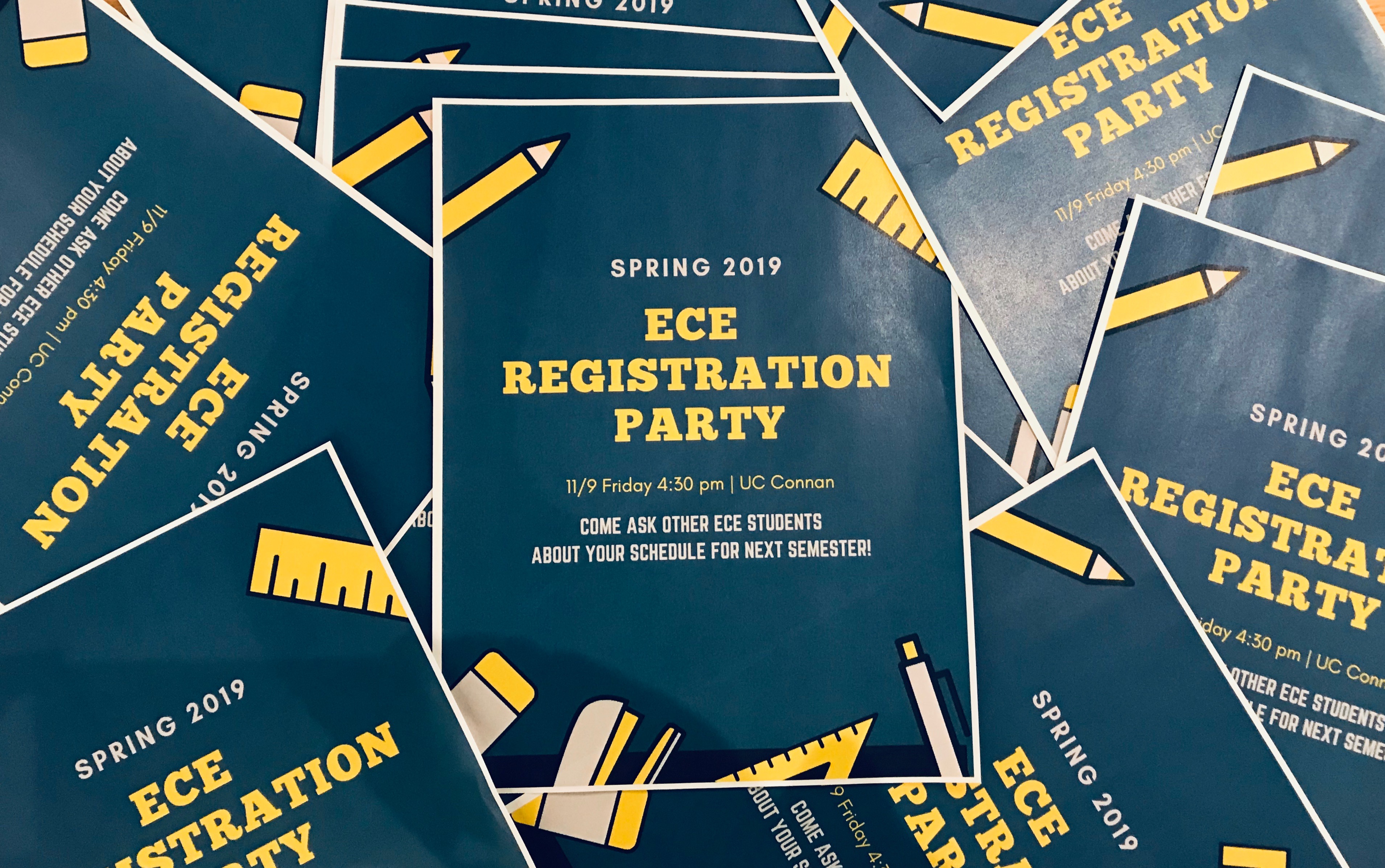 2018 Fall ECE Registration Party flyer design